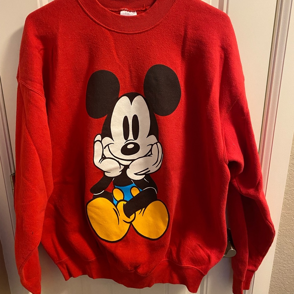 Vintage Mickey Co XL Sweatshirt Mickey Mouse Double Sided Graphic Pullover